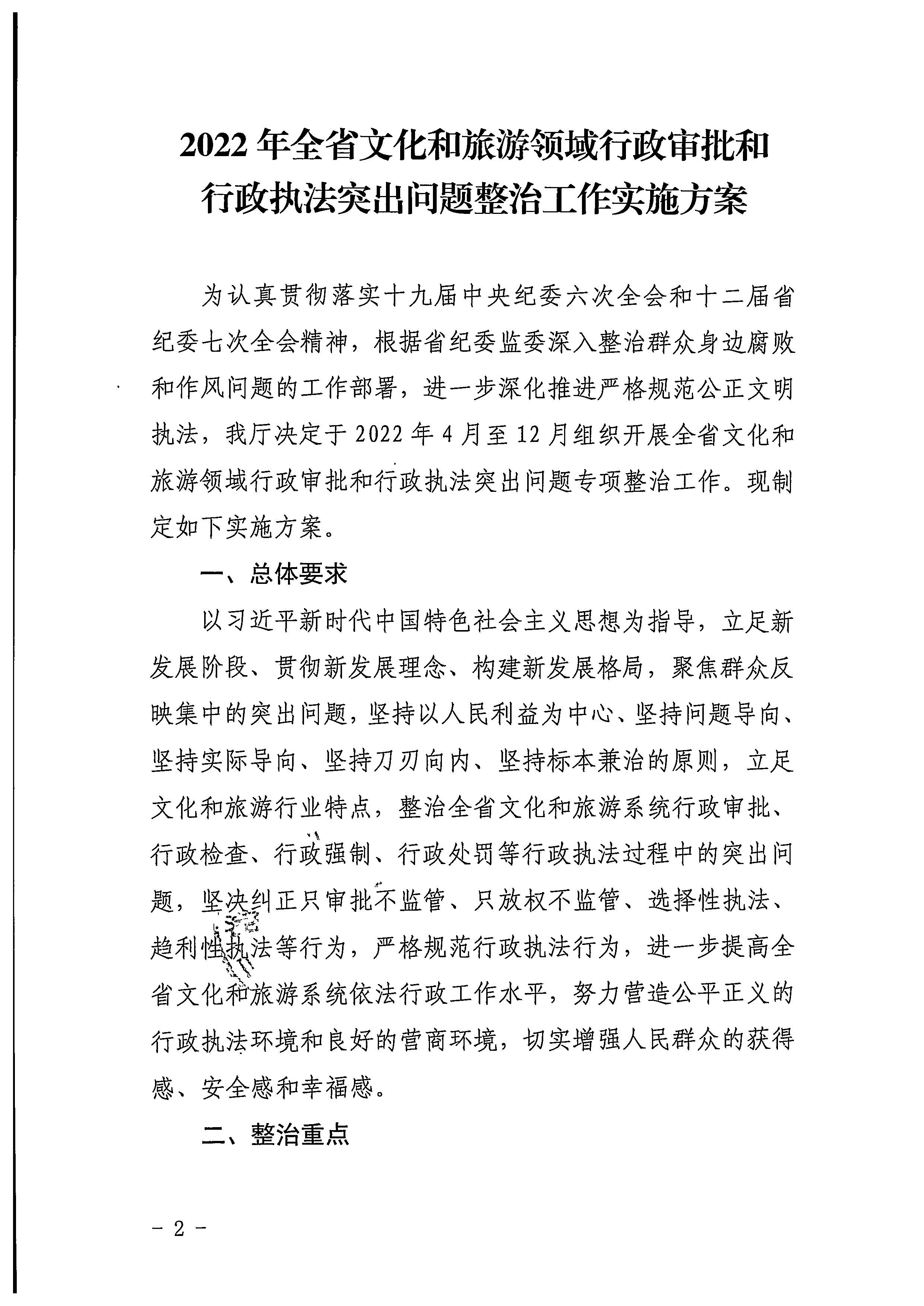220426102925374520_博彩网站印发《2022年全省文化和旅游领域行政审批和行政执法突出问题整治工作实施方案》的通知_页面_02.jpg