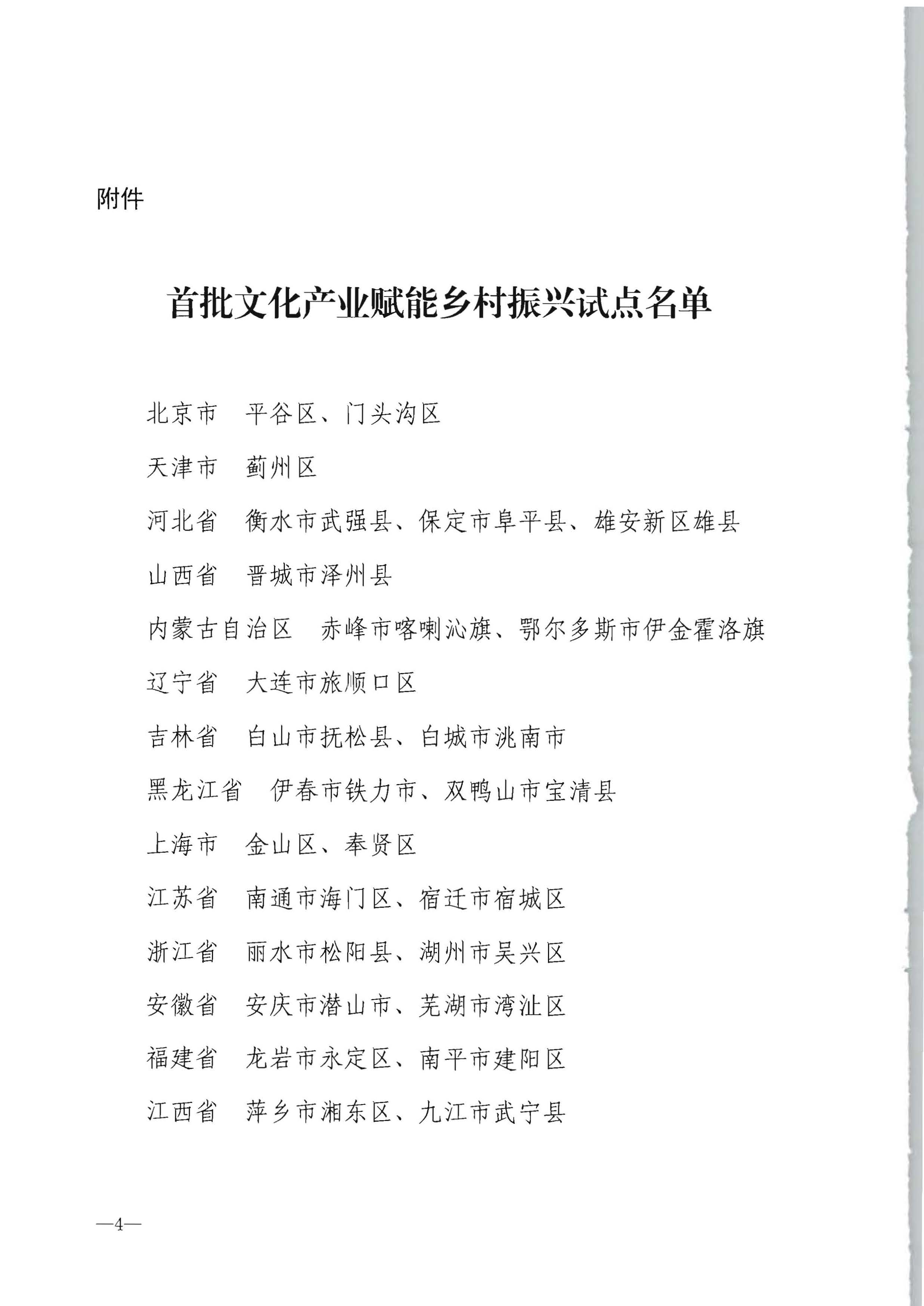 博彩网站 - 亚洲正规博彩网站办公厅 教育部办公厅 自然资源部办公厅 农业农村办公厅关于公布首批文化产业赋能乡村振兴试点名单的通知_页面_4.jpg